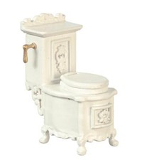 Puppenstube Toilette weiß französische Provinz Maßstab 1:24 JBM Badmöbel