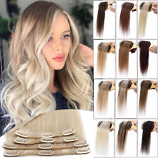 Remy Echthaar Clip in Extensions Echthaar Haarteil Haarverlängerung 8 Tressen