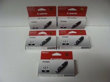 Canon 5x CLI-551 Black Schwarz Tintenpatronen f. iP2750 MG5450 MX725