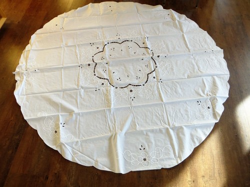 Tischdecke lochstickerei - tischdecke,