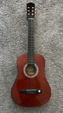 Gitarre 6 Seiten klein , braun mit rot , klein , Seiten besser wechseln