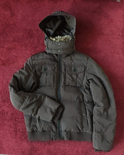 TOMMY HILFIGER Herren Daunenparka Winterjacke Abnehmbare Kapuze und Kunstfell, M