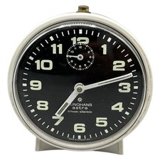 Junghans Astra Trivo Silentic Wecker Tischuhr Standuhr Nachttisch 9cm Weiß Grau
