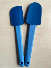 Neu Tupperware Silikon Topschaber Spatel Set 4266 4267 breiter Griff sehr selten