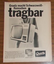 Seltene Werbung vintage GRAETZ LADY Portable Farbfernseher #2 1970