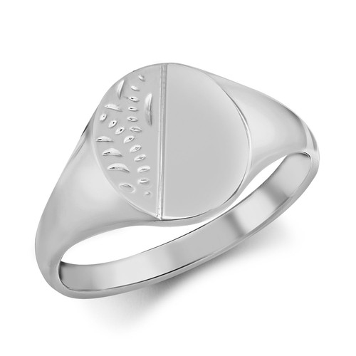 Ring sterlingsilber oval - oval, halb