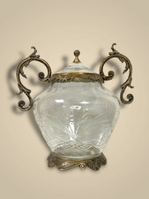 Bonboniere Glas Gefäß Behälter Deckel Dutch Style Gold Barock  32 x 32 x 24cm