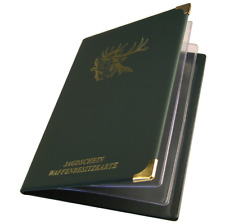 Jagdschein Etui, WBK Etui Jagdschein-, WBK Tasche mit Motiv Jagd, Schützen, Wild