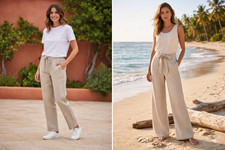 Damen Leinenhose High Waist