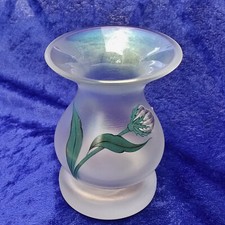 Schöne Glas Vase Eisch Frauenau,Mundgeblasen, Handbemalt,Glashütte Eisch