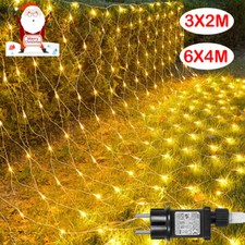 Lichternetz Außen LED 6x4M 3x2M Beleuchtung Timer Lichterkette Lichtervorhang DE