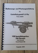 NVA HANDBUCH ANHÄNGER BORNSEN GABELFAHRGESTELL 1,2 Mp EGF ,kein HL 10,