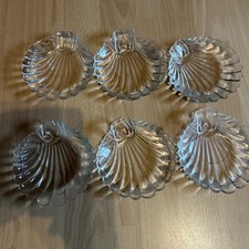6 Dessertschalen - Glasschalen Muschelförmig