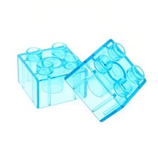 2x Lego Duplo Bau Stein 2x2x1 transparent hell blau Zoo Glasstein 31460 3437