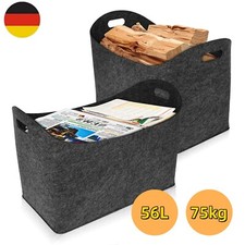 2x  Kaminholzkorb Kaminholztasche Filz-Tasche Holztasche Filztasche Filzkorb