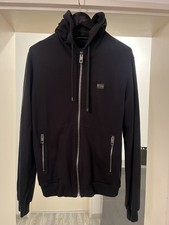 Dolce Gabbana Sweat Hoodie Logo Plate Schwarz Pullover Jacke Hooded Jacket 52