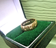 9Ct Gold Ehering Mit Muster