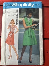 Vintage SIMPLICITY SCHNITTMUSTER 6844 Dress Kleid - 70er - US size 12