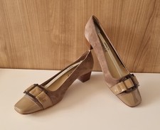 Brunella Leder Pumps Loafer Slipper Schuhe High Heel Blockabsatz Gr. 6,5 = 40