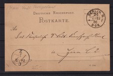 AP690) Deutsches Reich Karte gelaufen 1886 ab Berlin