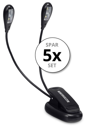 Doppel notenpultleuchte - 5x,