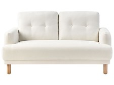 2-Sitzer Sofa Stoff weiß mit