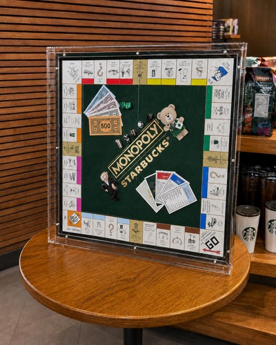 Monopoly gameboard starbucks - monopoly,