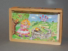 Beeboo Holzpuzzle Vintage, Holzwürfel bedruckt mit Märchenmotiven