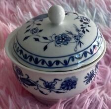 Zuckerdose DDR-Zwiebelmuster Ilmenau m. Deckel 10 cm Durchmesser