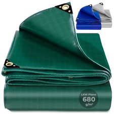 ROTFUCHS Premium Abdeckplane mit Ösen 680g/m² PVC LKW Plane Gewebeplane Reißfest