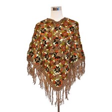 Hippie poncho wolle braun - poncho,