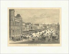 Die Bourkestraße in Melbourne Australien Victoria Kutschen Turm Holzstich E 5620