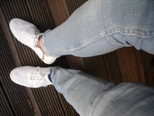 Tolle weiße Damen Socks Sneaker ?  Mustang ?Grösse 45 ? wenig  getragen TOP