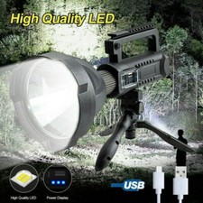 Wiederaufladbar LED Handscheinwerfer Akku 9000LM Suchscheinwerfer Notfallleuchte