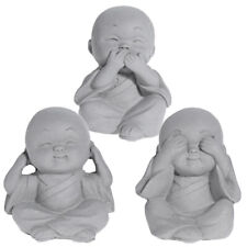 B-Ware 3er Set Buddha Deko Figuren Buddah Mönch nichts hören sehen sagen Garten