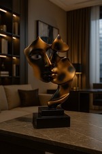 Deko Figur Gold Gesichtsmaske