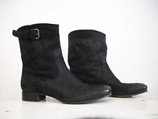 PRADA Stiefeletten Vintage 40 1/2 schwarzes Leder weiter Schaft sehr edel Italy 