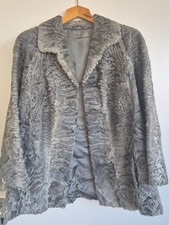 Swakara Pelzmantel Persianer Sibergraue Farbe gebrauchter Zustand Größe M