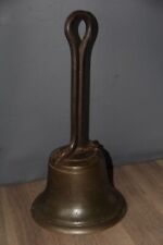 Ausgefallene große antike 19. Messingglocke - mit großem Reifgriff Männerhöhle | Kneipe