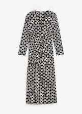 Neu Shirtkleid mit Kettendruck Gr 52/54 Schwarz Latte Macchiato Damen-Kleid