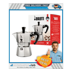 Bialetti Moka Express Aluminium-Kaffeemaschine für Herdplatten (2 Tassen), 90...