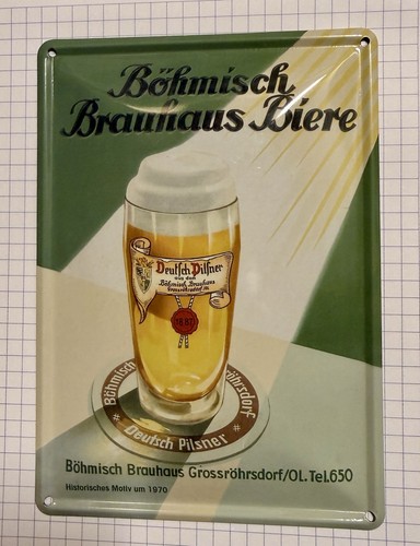 Werbeblechschild von böhmisch - von,