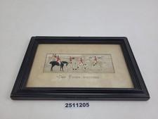 Bild Jagd "Der Fuchs ist todt" Stoff gestickt um 1920 Deko Einrichtung #2511205