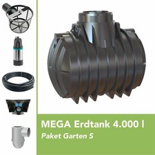 MEGA Premium Erdtank 4000 Liter Komplettpaket Garten S Zisterne LKW-befahrbar