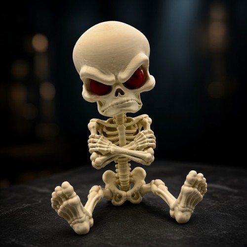 Frecher grumpy skelett figur - grumpy,