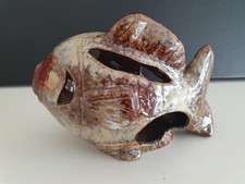 VINTAGE  70er Teelicht Windlicht Ceramic Keramik Fisch Karpfen - gemarkt