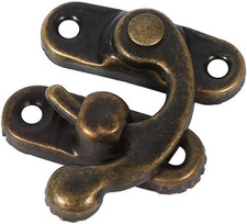 Antike Dekorative Haspe, 12 Paar Links/Rechts Latch Hook, Vintage Bronze Ornamen