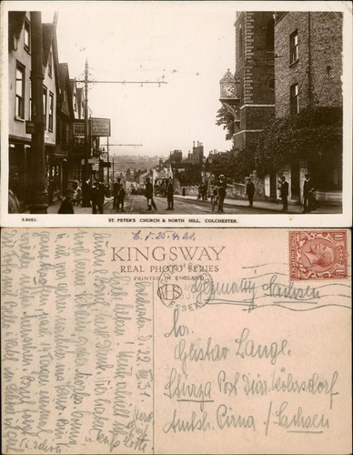 Postcard colchester north hill - colchester,