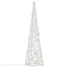 Lichterkegel Acryl 30 LED weiß beleuchtete Pyramide Lichtpyramide 60 cm Timer