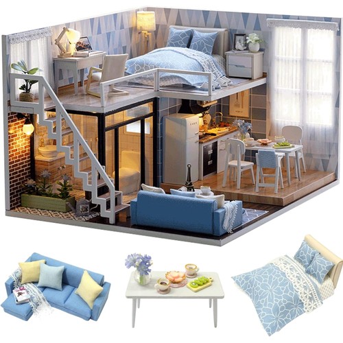Miniatur puppenhaus mit - puppenhaus,